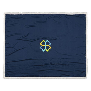 Плед из шерпы, темно-синий