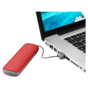 Портативное зарядное устройство &quot;Флэт&quot;, 3000 mAh, красный