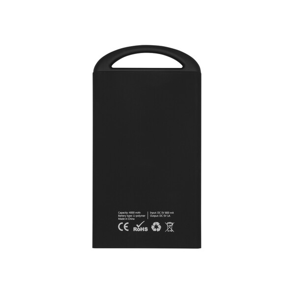 Портативное зарядное устройство &quot;Shine&quot; с зеркальной гравировкой, 4000 mAh, черный
