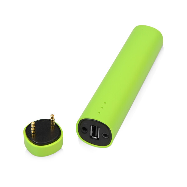 Портативное зарядное устройство &quot;Мьюзик&quot;, 5200 mAh, зеленое яблоко