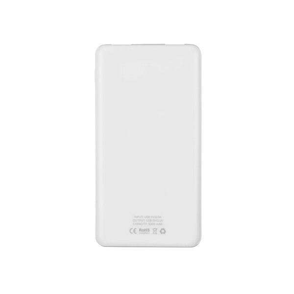 Портативное зарядное устройство «Blank» с USB Type-C, 5000 mAh, белый