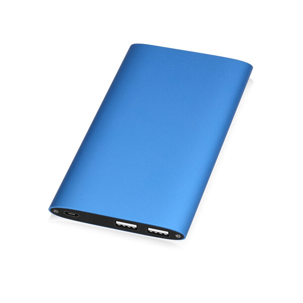 Портативное зарядное устройство &quot;Джет&quot; с 2-мя USB-портами, 8000 mAh, синий