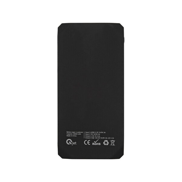 Портативное зарядное устройство &quot;Quickr&quot; с функцией быстрой зарядки, 10000 mAh, черный