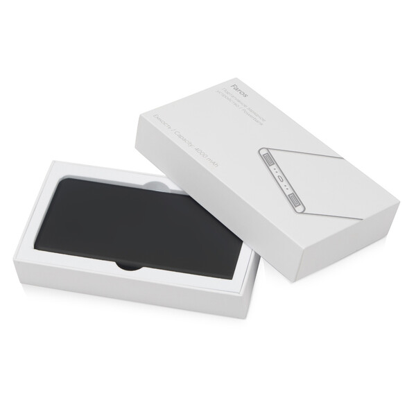 Портативное зарядное устройство с подсветкой логотипа «Faros», soft-touch, 4000 mAh