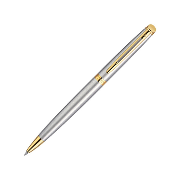 Ручка шариковая Waterman модель Hemisphere Stainless Steel GT, серебристый/золотистый