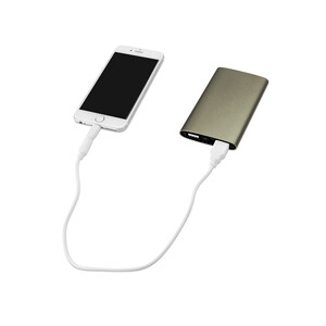 Портативное зарядное устройство &quot;Мун&quot; с 2-мя USB-портами, 4400 mAh, бронзовый