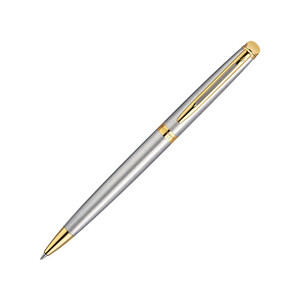 Ручка шариковая Waterman модель Hemisphere Stainless Steel GT, серебристый/золотистый
