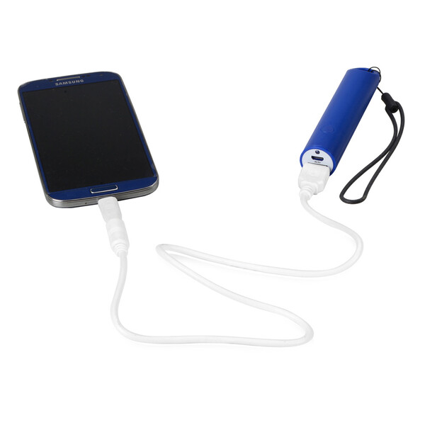 Портативное зарядное устройство на шнурке, 2200 mAh, синий