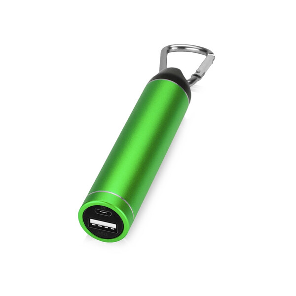 Портативное зарядное устройство &quot;Марс&quot; с карабином, 2600 mAh, зеленый