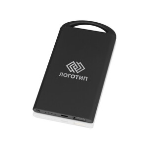 Портативное зарядное устройство &quot;Shine&quot; с зеркальной гравировкой, 4000 mAh, черный