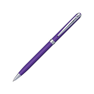 Ручка шариковая Pierre Cardin SLIM с поворотным механизмом, фиолетовый/серебро