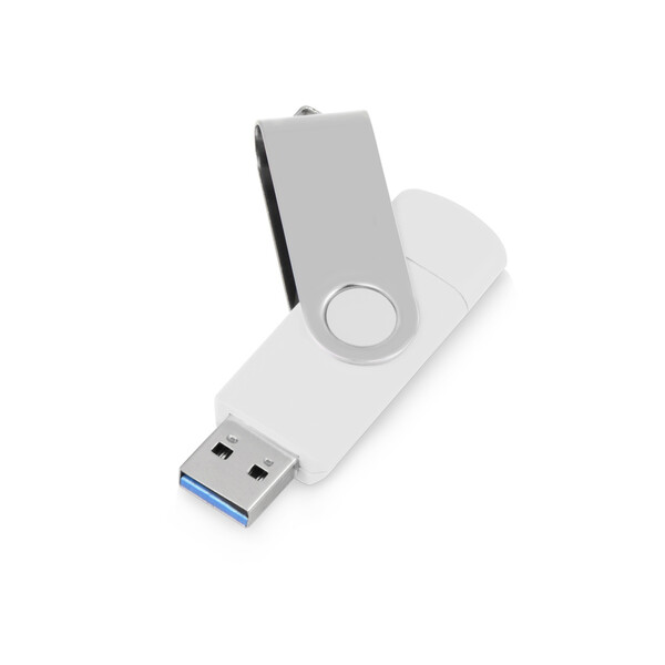USB/USB Type-C флешка на 16 Гб «Квебек C», белый