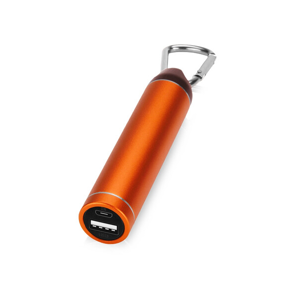 Портативное зарядное устройство &quot;Марс&quot; с карабином, 2600 mAh, оранжевый