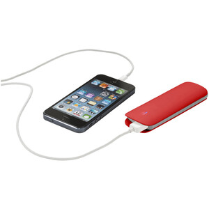 Портативное зарядное устройство &quot;Флэт&quot;, 3000 mAh, красный