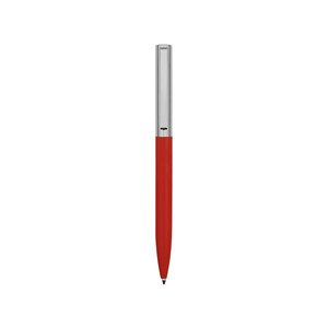 Ручка металлическая soft-touch шариковая «Tally» с зеркальным слоем, серебристый/красный