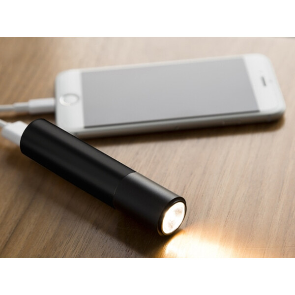 Портативное зарядное устройство &quot;Юпитер&quot; с фонариком, 3000 mAh, черный