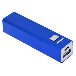 Универсальное зарядное устройство &quot;Thazer&quot; (2200 mAh), синий, 9,4х2,2х2,2 см, металл