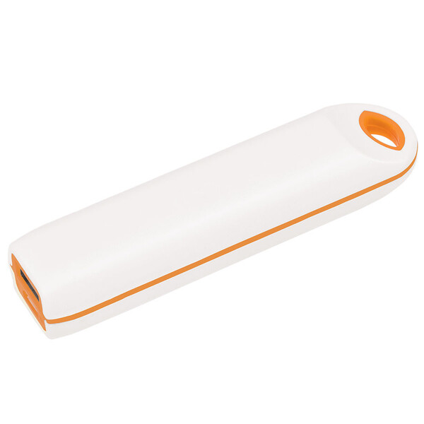 Универсальное зарядное устройство &quot;Timber&quot; (2000mAh),белый с оранжевым, 11х2,1х2,4 см,пластик