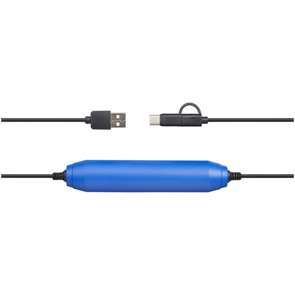 Портативное зарядное устройство, 2000 mAh/кабель 3 в 1, ярко-синий