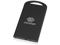 Портативное зарядное устройство &quot;Shine&quot; с зеркальной гравировкой, 4000 mAh, черный