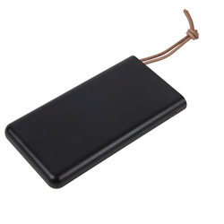 Универсальное зарядное устройство STRAP (10000mAh), черный с коричневым, 6,9х13,2х1,5 см, пластик